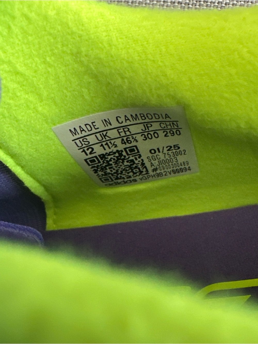 adidas F50 Men's Soccer Cleats in Purple and Neon Green - Picture 6 of 6